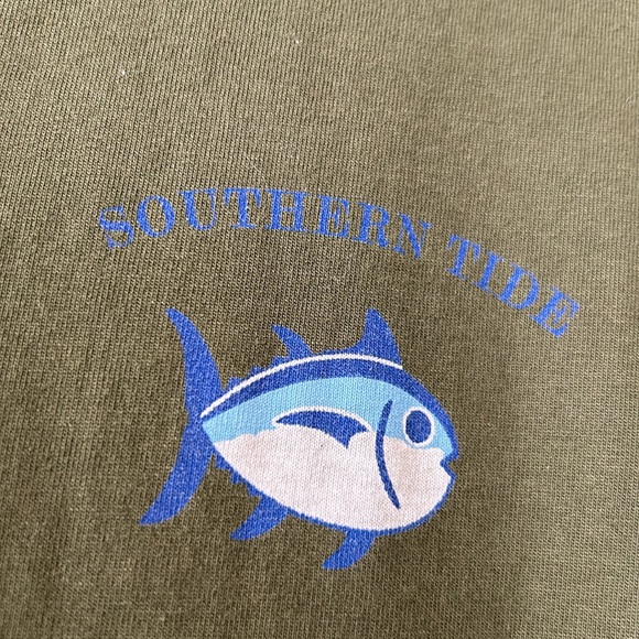 Southern Tide SKIPJACK Logo Olive Green Long Sleeve Tee XL - Picture 6 of 9